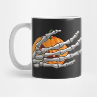 Skeleton Hands Holding Pumpkins - FUNNY Mug